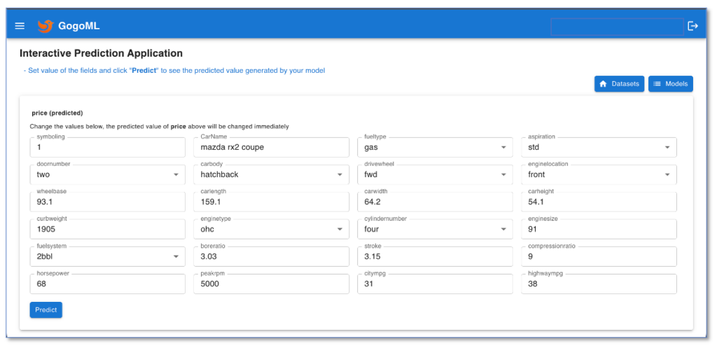 Tabular onine prediction